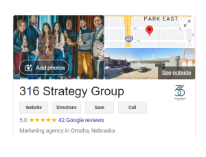 an omaha seo agency google business profile screenshot