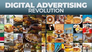 a collage of digital media advertising