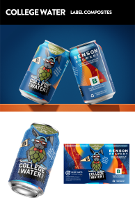 an advertising campaign image featuring two beer cans. 